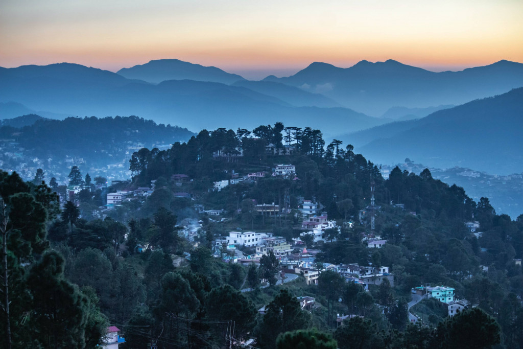 A beautiful view of the town from the hills in Ranikhet