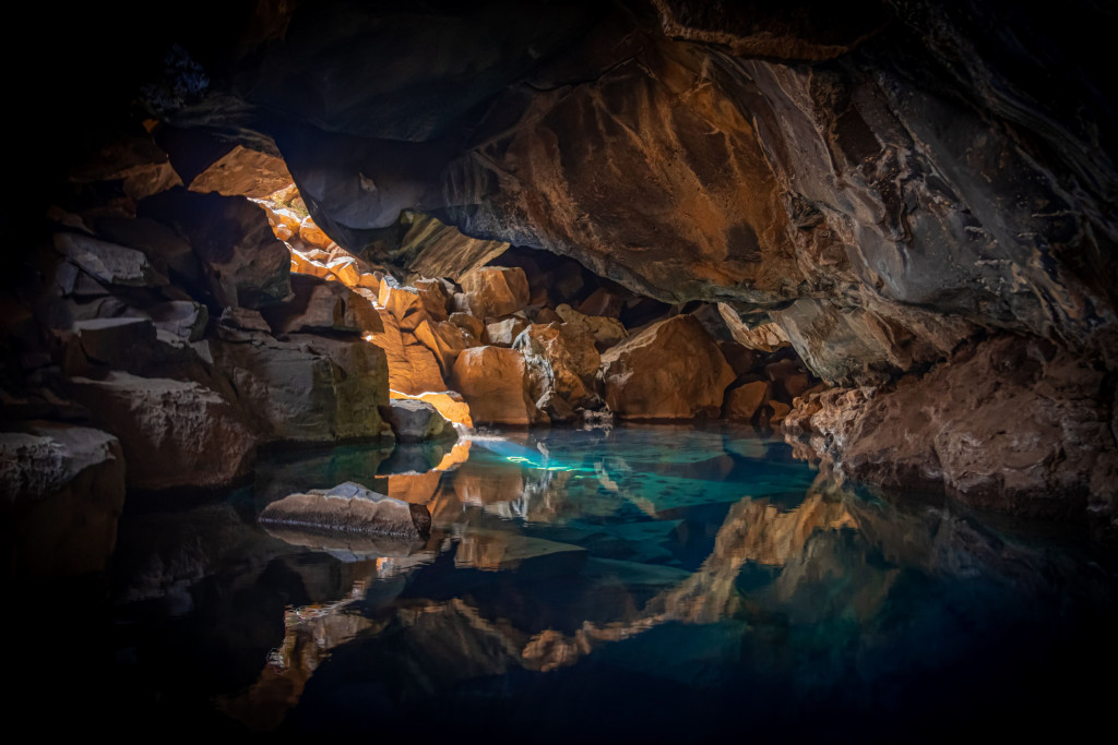 A beautiful cave and water pool in India