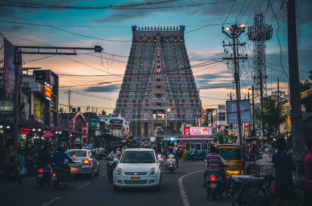 the Ramanathaswamy temple in Rameswaram Tamil Nadu