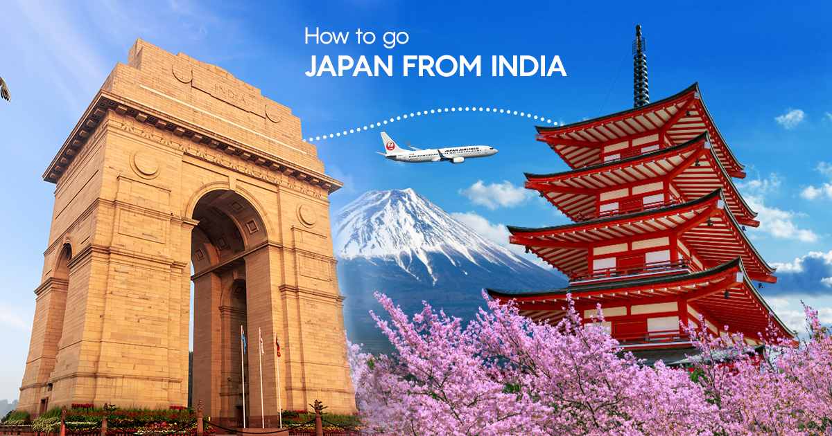 how to go japan from india