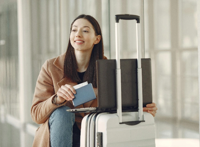 A woman at the airport