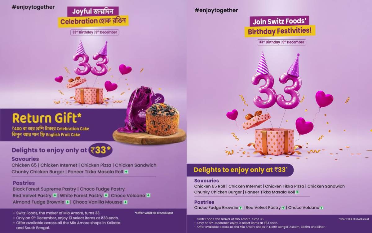 Mio Amore 33rd Birthday Offer