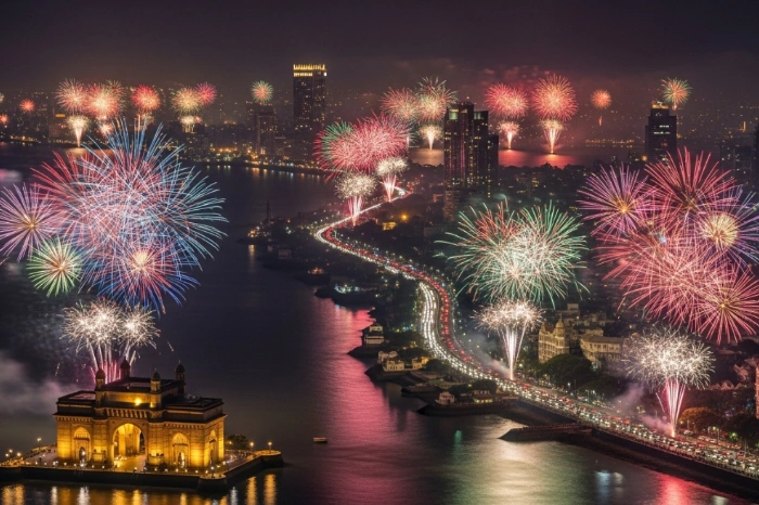 New Year Fireworks In Mumbai